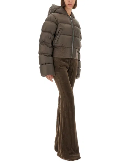 Rick Owens Flared Trousers With Pockets And Loops In Brown