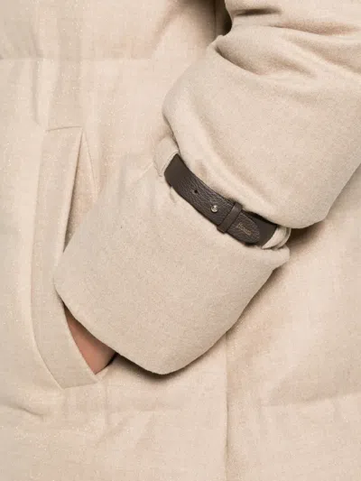 Herno Quilted Hooded Coat In Neutral