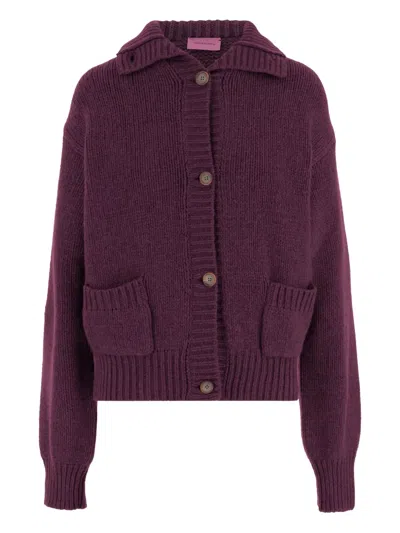 Magda Butrym Buttoned Patch-pocket Cardigan In Purple