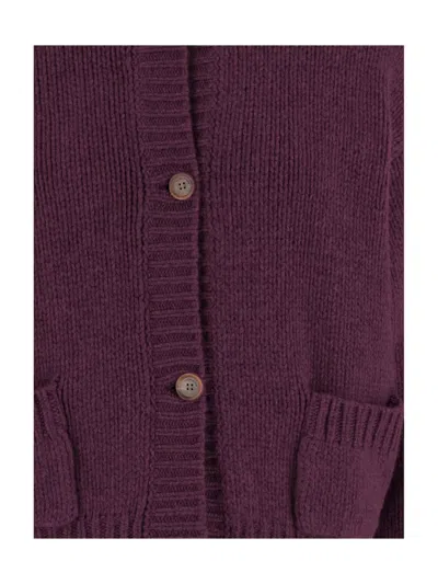 Magda Butrym Buttoned Patch-pocket Cardigan In Purple