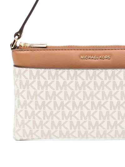 Michael Kors Jet Set Small Top Zip Convertible Wristlet In Brown