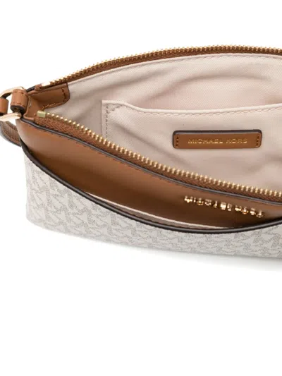 Michael Kors Jet Set Small Top Zip Convertible Wristlet In Brown