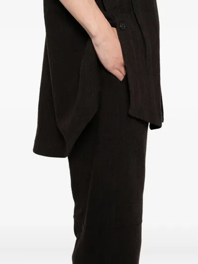 Jan-jan Van Essche Ridged Trousers In Brown