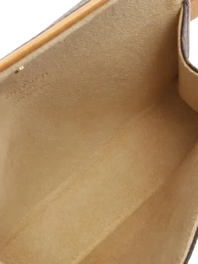 Pre-owned Louis Vuitton 2002 Monogram Pochette Florentine Belt Bag In Brown