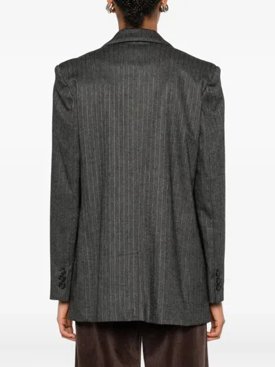 细条纹单排扣西装夹克