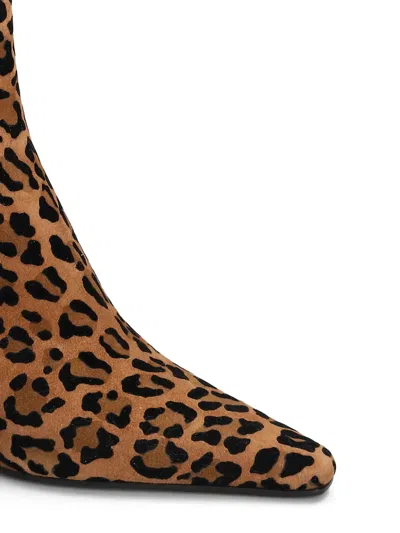 Roberto Festa Yanira High Heels Ankle Boots In Animalier Suede In Animal Print