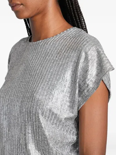 金属感罗纹上衣