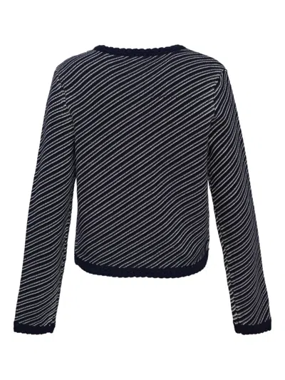 Rag & Bone Claire Diagonal-stripe Cardigan In Blue