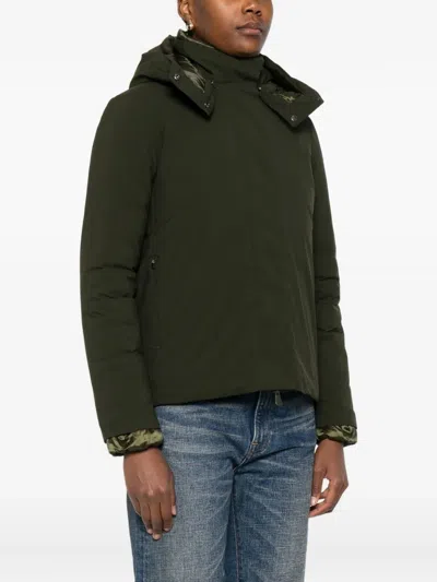 Save The Duck Hooded Puffer Jacket In Green