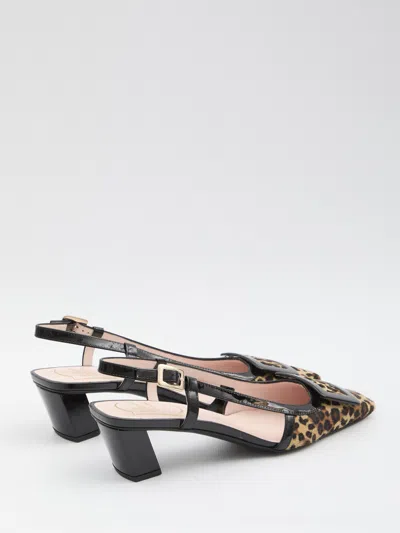 Roger Vivier Belle Vivier 45 Patent Leather-trimmed Leopard-print Pony Hair Slingback Pumps In Animal Print