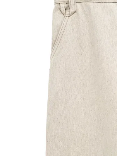 Jacquemus Relaxed Wide-leg Beige Jeans With Utility Pockets In Neutral