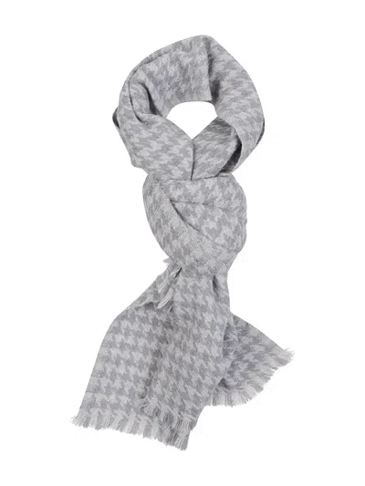 Altea Houndstooth-pattern Scarf In Gray