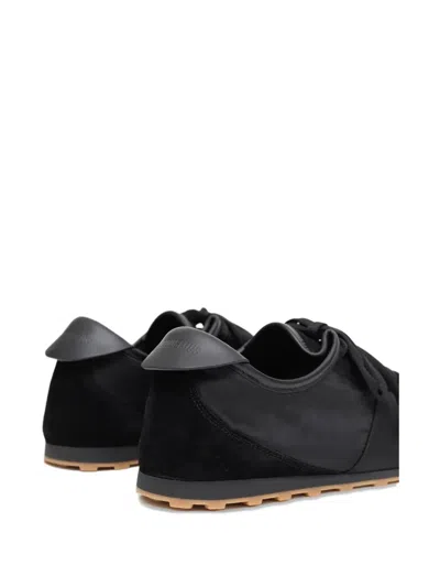 Jacquemus Smooth Suede-textured Sneakers With Contrasting Rubber Sole In Black