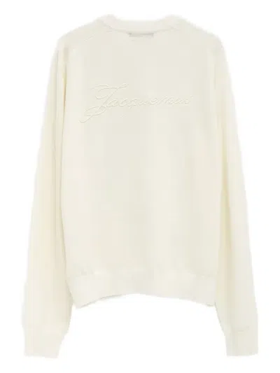 Jacquemus Embroidered-detail Crew Neck Jumper In Neutral