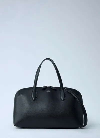 Totême Leather Handbag With Engraved Logo On The Front In Black