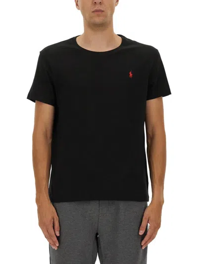 Polo Ralph Lauren Logo Embroidery T-shirt In Black