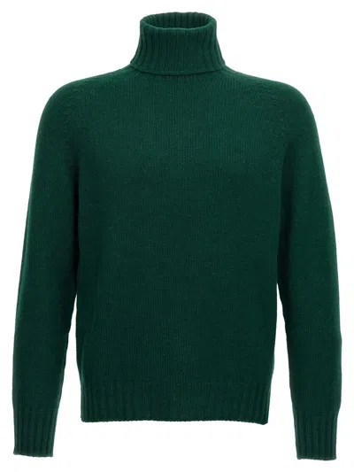 Ma'ry'ya Ribbed Turtleneck Wool Blend Sweater In Green