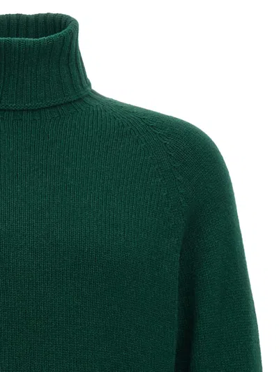Ma'ry'ya Ribbed Turtleneck Wool Blend Sweater In Green