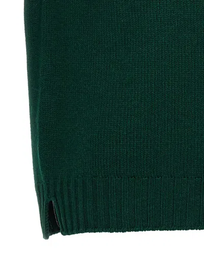 Ma'ry'ya Ribbed Turtleneck Wool Blend Sweater In Green