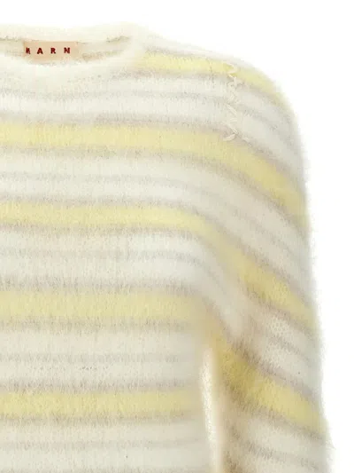 Marni Cozy Crewneck Sweater Shoulder Detail In Yellow