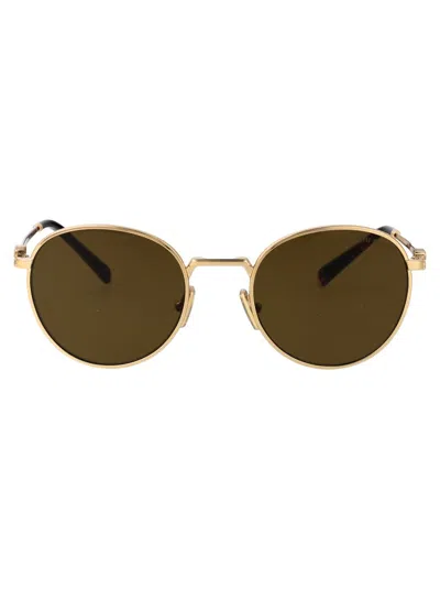 Miu Miu Oro Metal Sunglasses In Gold