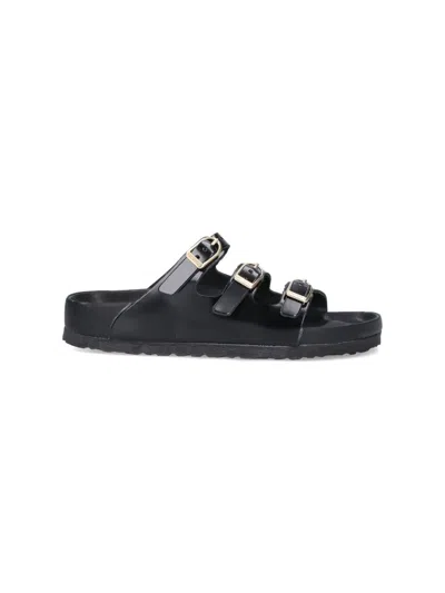 Birkenstock Triple Buckle Open Toe Flat Sole Sandals In Multi