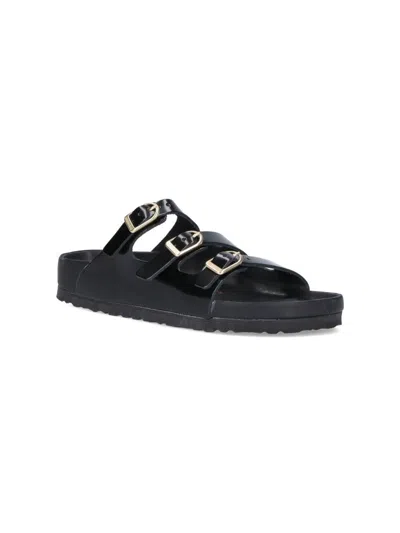 Birkenstock Triple Buckle Open Toe Flat Sole Sandals In Multi