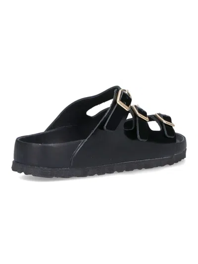 Birkenstock Triple Buckle Open Toe Flat Sole Sandals In Multi