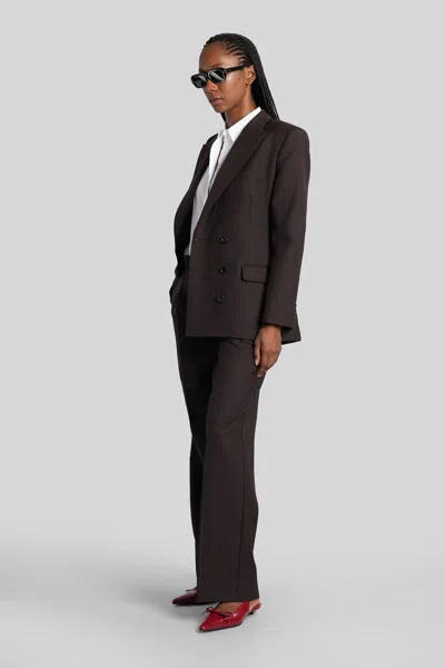Anine Bing Trent Pants In Brown Leather In Brown