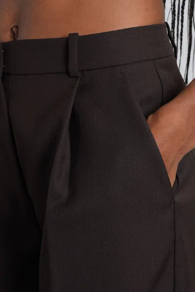 Anine Bing Trent Pants In Brown Leather In Brown