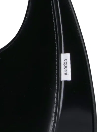 Coperni Crescent-shaped Calfskin Shoulder Bag With Embossed Logo In Black
