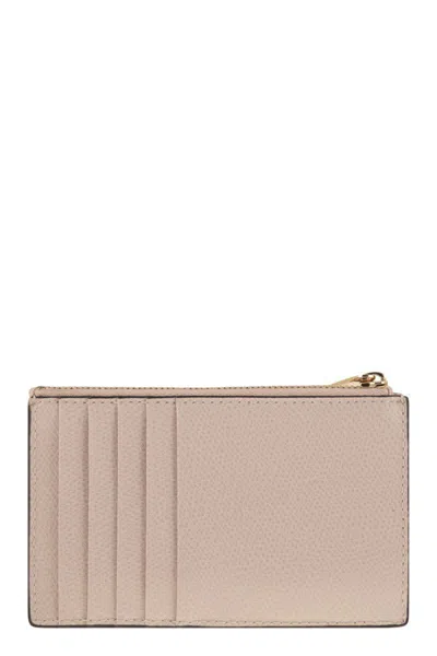 Furla Camelia Logo Plaque Zip-up Medium Card Case In Pink