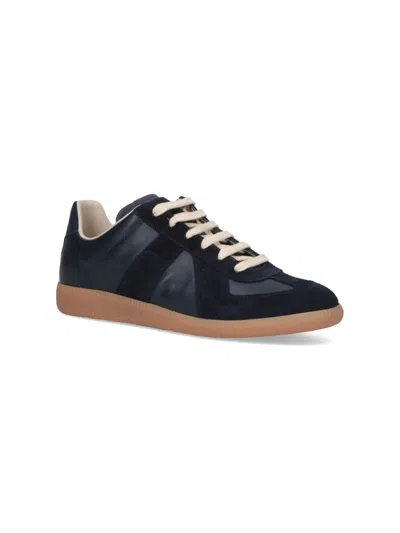 Maison Margiela Casual Low Top Sneakers With Suede Panels In Multi