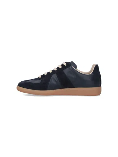 Maison Margiela Casual Low Top Sneakers With Suede Panels In Multi