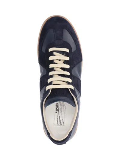 Maison Margiela Casual Low Top Sneakers With Suede Panels In Multi
