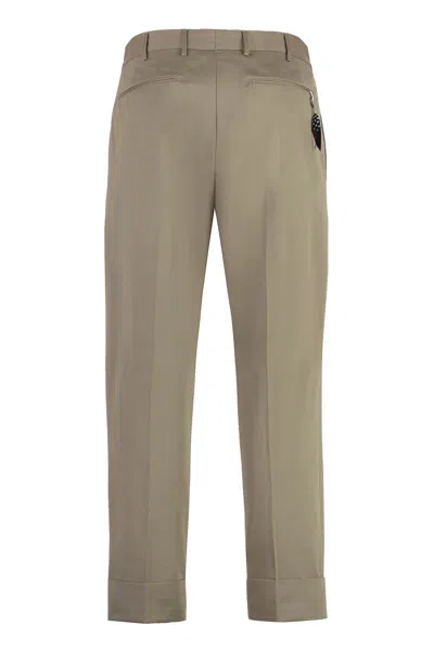 Pt Torino Cotton Trousers In Neutral