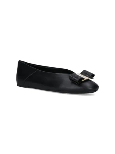 Ferragamo Vanna Ballet Flats In Black