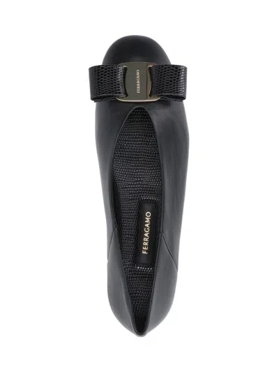 Ferragamo Vanna Ballet Flats In Black