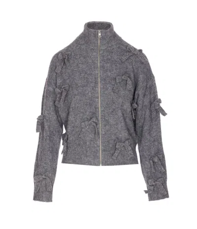 Aniye By Holly Knit Zip-up Casual Jacket In Gray