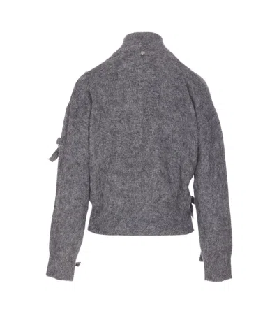Aniye By Holly Knit Zip-up Casual Jacket In Gray
