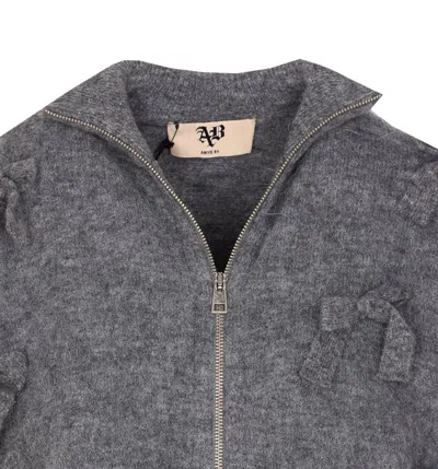 Aniye By Holly Knit Zip-up Casual Jacket In Gray