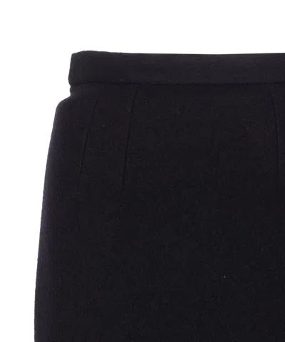 Dolce & Gabbana High Waist Midi Skirt With Back Slit In Blue