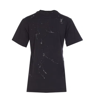 Dolce & Gabbana Graphic Print Cotton T-shirt With Ribbed Neck In Black