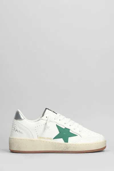 Golden Goose Ball Star 2 Sneakers In White Leather In White