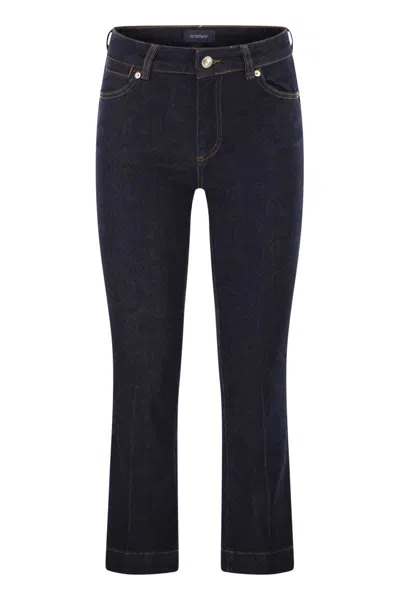 Sportmax Denim Trousers With Back Pockets And Contrast Stitching In Blue