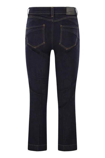 Sportmax Denim Trousers With Back Pockets And Contrast Stitching In Blue