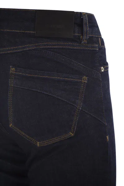 Sportmax Denim Trousers With Back Pockets And Contrast Stitching In Blue