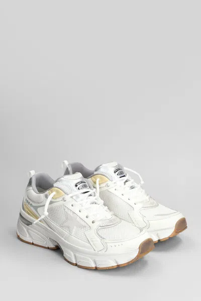 Golden Goose Lightstar White Low Top Sneakers With Logo Patch On The Tongue And Logo Lettering On The Heel In Lea In White
