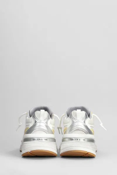 Golden Goose Lightstar White Low Top Sneakers With Logo Patch On The Tongue And Logo Lettering On The Heel In Lea In White