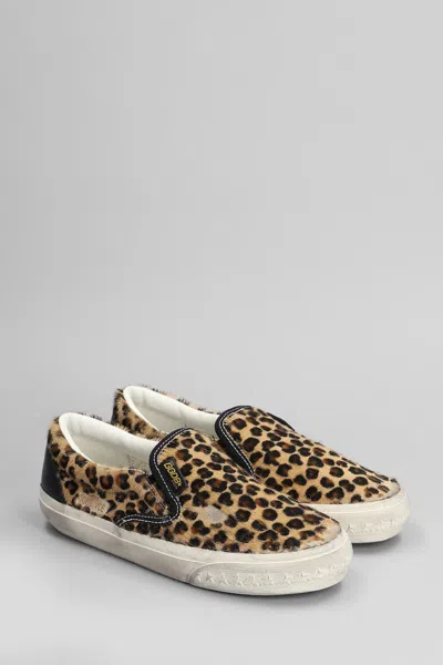 Golden Goose Slip-on Sneakers With Distinctive Leopard Print Design In Black